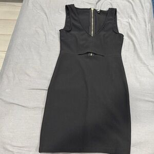 GBG Los Angeles Black Backless Dress with Gold Zipper